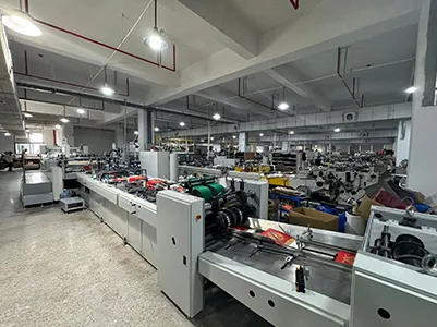 Row of automatic paper bag forming machines