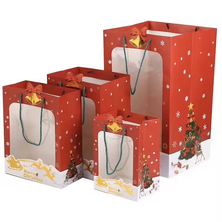 Christmas Gift Paper Bag with Window