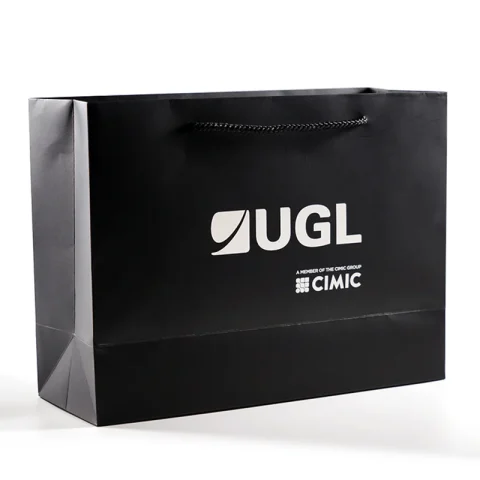 Custom Logo Black Cardboard Apparel Paper Bag