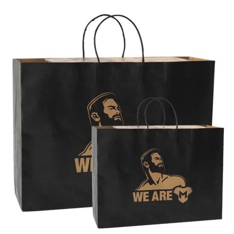 Kraft Paper Gift Bag with Handles – Brown, Black or White