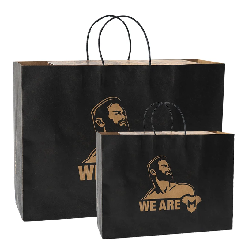Kraft Paper Gift Bag with Handles – Brown, Black or White