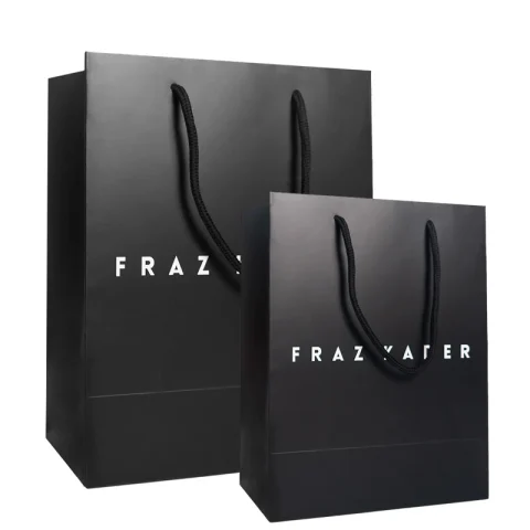 Recyclable Black Shopping Paper Bag for Clothing & Cosmetics