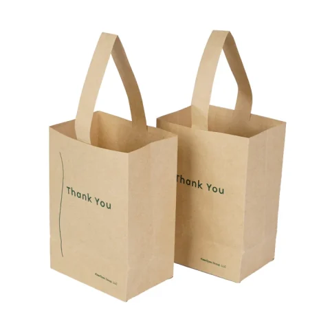 Recyclable Custom Printed Kraft Paper Bag for Retail & Food